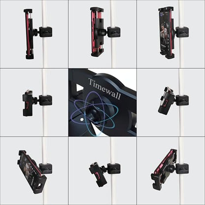 Timewall Tablet Phone Mount with Clamp, Black, 5-12.9"
