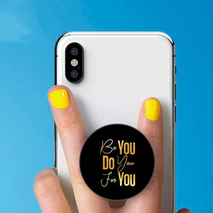 (6 Pack Cell Phone Grip,Phone Finger Foldable Holder Stand Compatible with iPhone - Black Heart Love Quotes - color: Py008