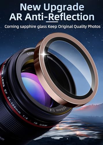 ZXZone for iPhone 16 Pro/iPhone 16 Pro Max Camera Lens Protector, Strong Adhesion Aluminum alloy & Sapphire Glass material [Drop Protection] 9H Tempered Glass Camera Cover screen Metal Ring Case Friendly Scratch Resistant Easy to Install (Desert Gold) - c