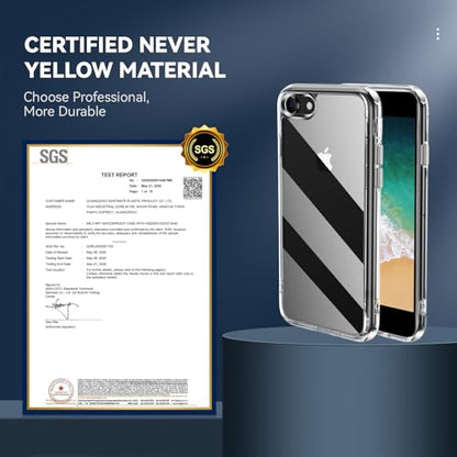 DEERLAMN Clear Case for iPhone SE 2022/2020 & iPhone 7/8, Military Grade Drop Protection Anti-Scratch Transparent Ultra Slim Non-Yellowing Shockproof Protective Phone Cover - size: for iPhone SE 2020/2022&iPhone 7/8