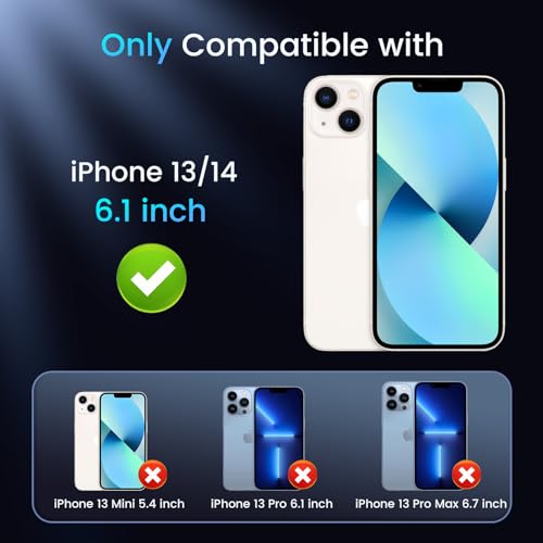 Caka for iPhone 13 Case & iPhone 14 Case with Stand Blue | Compatible with MagSafe, Built-in Hidden Kickstand, Solid Protective Dual-layer TPU+PC Shockproof Magnetic Phone Cover - color: Blue