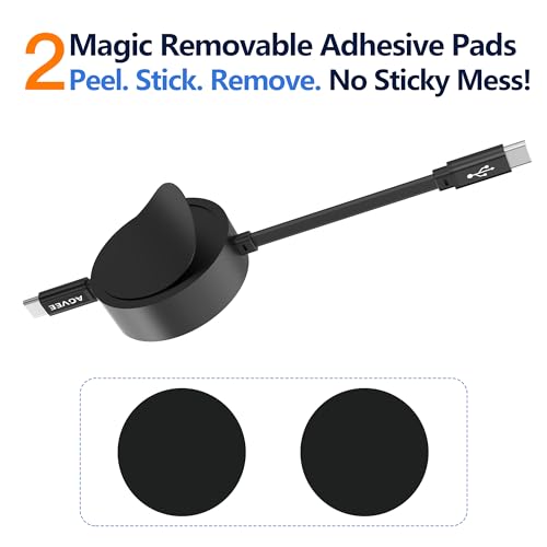AGVEE 1.6ft Fixed / 2.3ft Extend Single-End Retractable USB C to C Cable - size: 1.6ft Fixed / 2.3ft Extend, style: C to C