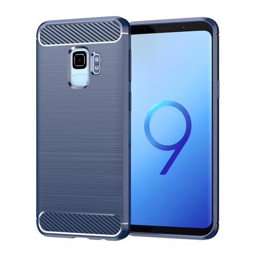 Case for Samsung S9 Galaxy S9 Carbon Fiber Phone Case Soft TPU Anti-Slip Durable Lightweight Protective Phone Cover for Samsung Galaxy S9,Blue - color: Blue Striped, size: For Samsung Galaxy S9