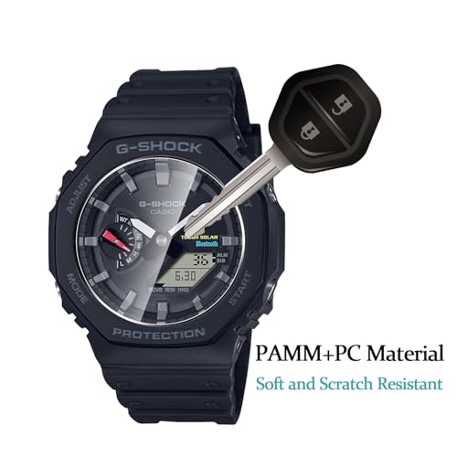 5 Pack Tempered Glass for Casio G-shock GA-B2100/G-shock GA-2100 Screen Protector,9H Hardness,Ultra Resistant,Anti-Fingerprints,No Bubbles,HD-Clear,Full Coverage Watch Film - color: Casio G-shock GA-B2100/G-shock GA-2100-1
