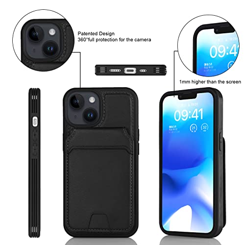 iCoverCase Wallet Case for iPhone 13 Pro Max/12 Pro Max Compatible with MagSafe, Magnetic Detachable Card Slots Holder PU Leather Kickstand Wireless Charging Case 6.7 Inch (Black) - color: Black