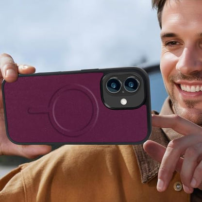 Magnetic Case for iPhone 17 Wallet Compatible with Magsafe RFID Blocking Card Holder Detachable Phone Cover Kickstand Snap Strap Zipper Pocket PU Leather 6.3 inch (Burgundy) - color: Burgundy, size: iPhone 17