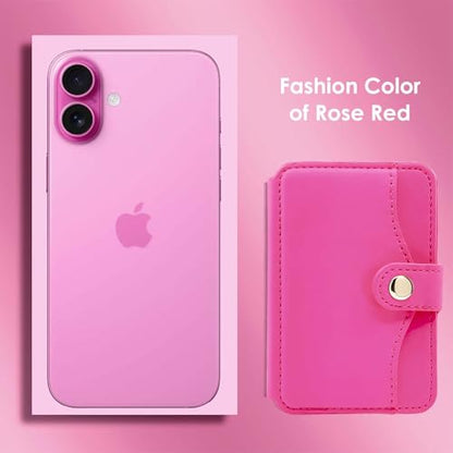 M-Plateau Card Holder for Back of Phone With Adhesive Sticker - color: Rose Red