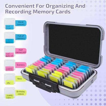 36-Slot SD Card Holder, Memory Card Case with ABS Shell for Camera - color: Light Black