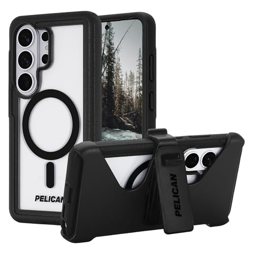 Pelican Voyager Samsung Galaxy S26 Ultra Case-Rugged Phone Case-Black/Clear | Magnetic & Wireless Charging Case with 24ft Military-Grade Drop Protection & Belt Clip Holster for Samsung Galaxy S26 Ultra - color: Voyager Black/Clear, size: Samsung Galaxy S2