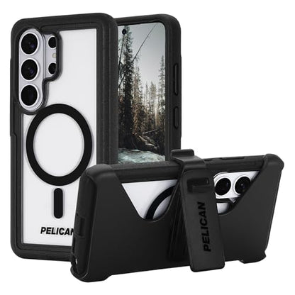 Pelican Voyager Samsung Galaxy S26 Ultra Case-Rugged Phone Case-Black/Clear | Magnetic & Wireless Charging Case with 24ft Military-Grade Drop Protection & Belt Clip Holster for Samsung Galaxy S26 Ultra - color: Voyager Black/Clear, size: Samsung Galaxy S2