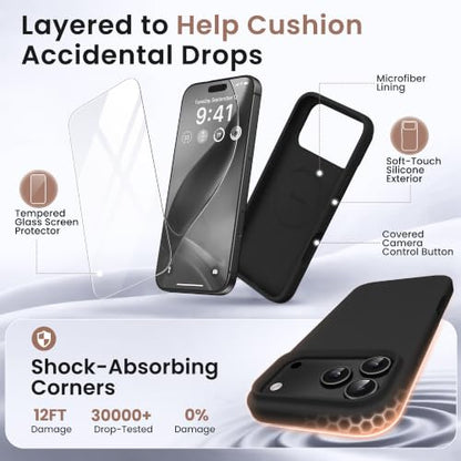 GONEZ Magnetic for iPhone 17 Pro Max Case, Silicone Cover Black - color: Black, size: Iphone 17 Pro Max