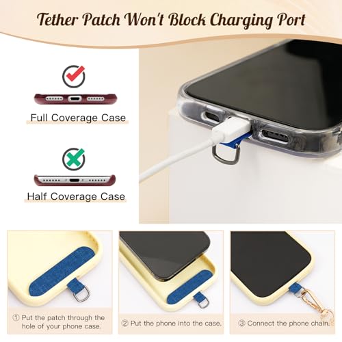 TiMOVO Phone Lanyard Metal Chain Crossbody, Sapphire Blue - color: Sapphire Blue, size: Standard