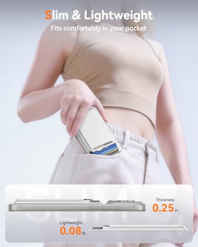for MagSafe Wallet, 5 Card Holder, Slim Leather Magnetic Wallet for iPhone 17/16/15/14/13/12 Pro Max Plus Air Series, 1 Card Slots & 1 Cash Slot,White - color: White
