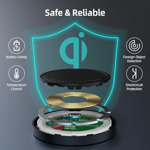 Magnetic Wireless Charger for iPhone 15W Max Fast Mag-Safe Wireless Charging Pad Compatible with iPhone 16/16 Plus/16 Pro/16 Pro Max/15/14/13/12 Series with USB-A Converter Black - color: Black