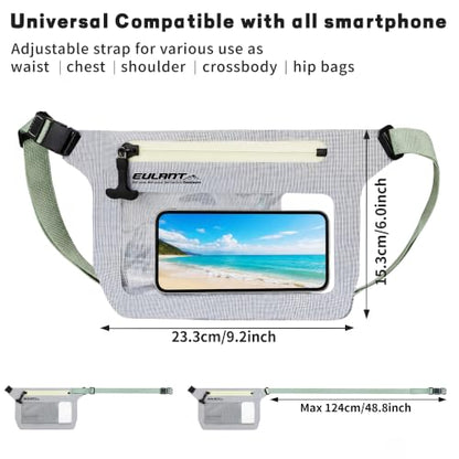 IPX8 Waterproof Phone Pouch,Reusable Fanny Pack Dry Bag | Fanny Pack Dry Bag with Screen Touch Sensitive for Beach Swimming,Boating,Kayaking,Rafting - color: Light Gray, size: 1 PC