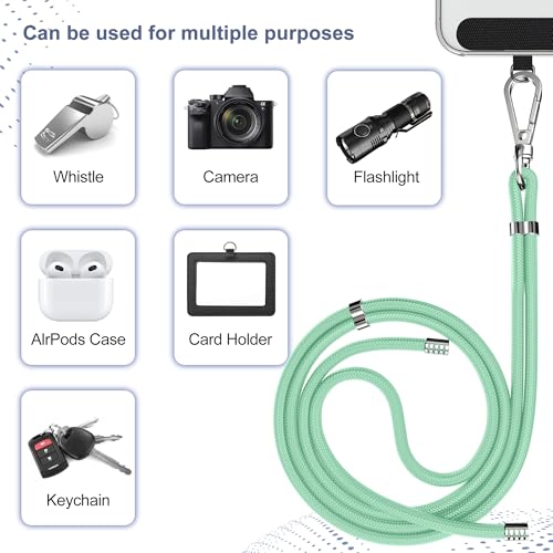 takyu Phone Lanyard, 2 Pack Adjustable Cell Phone Lanyard Crossbody Neck Strap & 2 Pack Phone Wrist Strap with Tether Tabs Compatible for iPhone Android Smartphones-Black Green - color: Black+green