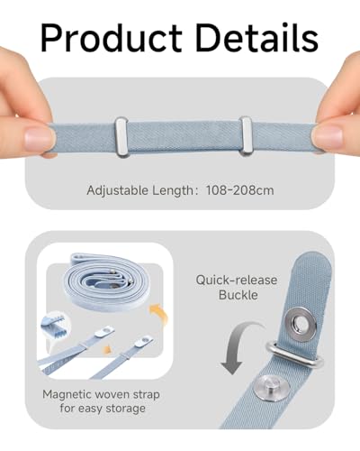 Magnetic Crossbody Strap for iPhone 17/Pro/Max/Air Phone Cases with Dual Lanyard Holes, Adjustable Neck Lanyard for Women & Men (Light Blue) - color: Light Blue
