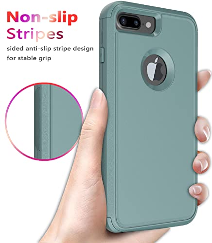 Diverbox for iPhone 8 Plus Case, iPhone 7 Plus Case [Shockproof] [Dropproof] [Dust-Proof],Heavy Duty Protection Phone Case Cover for Apple iPhone 8 Plus & 7 Plus (Pine Green) - color: Pine Green
