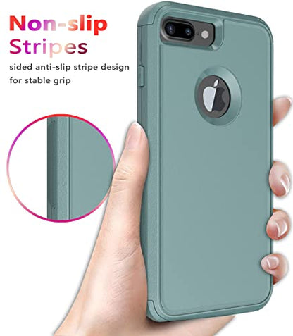 Diverbox for iPhone 8 Plus Case, iPhone 7 Plus Case [Shockproof] [Dropproof] [Dust-Proof],Heavy Duty Protection Phone Case Cover for Apple iPhone 8 Plus & 7 Plus (Pine Green) - color: Pine Green
