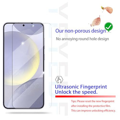 Galaxy S24 Plus Screen Protector + Camera Lens Protector, [2 +2 Pack] [Ultrasonic Fingerprint Unlock] Full Coverage Tempered Glass Screen Protector For Samsung Galaxy S24 Plus - size: Galaxy S24 Plus