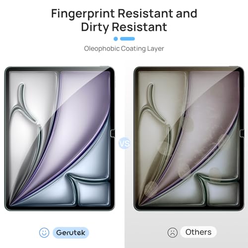 Gerutek 2-pack for iPad Air 13-inch(M4/M3/M2)/ iPad Pro 13-inch(M5/M4) screen protector [Ultra-clear] [Scratch-Resistant] [[9H hardness] for iPad Air 13 / Pro 13 screen protector - size: iPad Air 13" M4/M3/M2