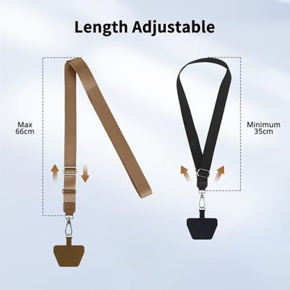 CACOE Phone Lanyard, Black+Brown,2 Pcs - color: Black+brown, size: 21.65"