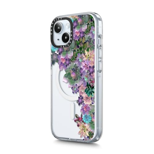 CASETiFY for iPhone 15 Case - Impact Clear Compatible with MagSafe | Not Yellowing | 6.6 ft. 3X Military Grade Drop Protection | MY SUCCULENT GARDEN | Clear - color: MY SUCCULENT GARDEN, size: Iphone 15 (6.1")