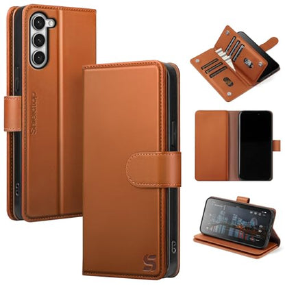 Shieldtop Compatible with Samsung Galaxy S23+ Plus Wallet Case with Card Holder,Women Men RFID Blocking PU Leather Flip TPU Protective Cover Credit Card Slots,Phone Case for S23 Plus,Light Brown - color: Light Brown, size: Galaxy S23 Plus - 6.6"