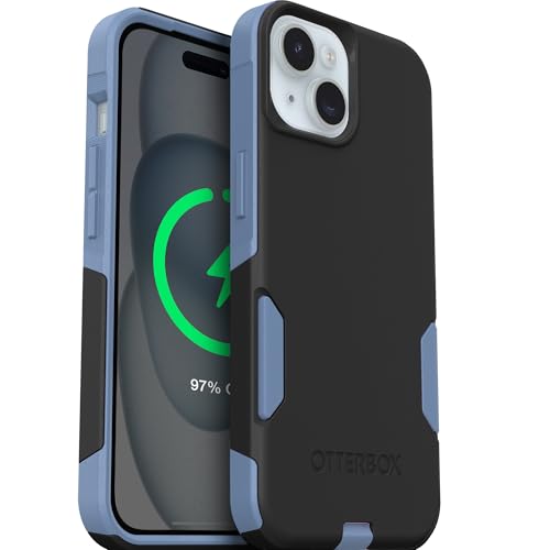 OtterBox iPhone 17e, 16e, 15, 14, 13 Commuter Series Case - Black & Blue | 3X Military Drop Protection - Slim - Dual-Layer Shockproof Design - Pocket-Friendly - Raised Edges - Port Covers - color: Black/Blue