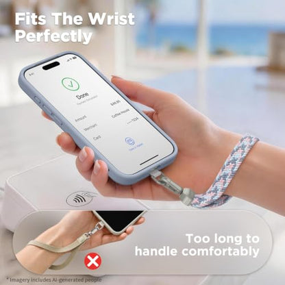 SURPHY Elastic Phone Wrist Strap, Phone Lanyard, Key Chain Lanyards - color: Gray Pink
