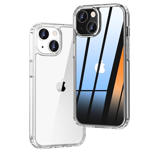 ONES for iPhone 14 Plus Slim Case Clear, [PC + TPU Hybrid][Military-Grade Drop Protection][Anti-Yellowing], Shockproof Silicone Hard Cover, Transparent Case - color: HD Highly Clear, size: iPhone 14 Plus