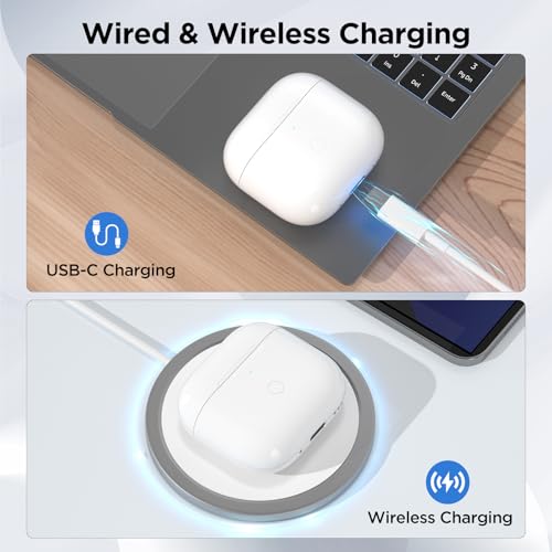 Wireless Charging Case for Airpods 4th Generation with USB-C Port, Replacement Charger Cases Compatible with AirPod 4 Gen, Air Pod 4th Type-C Charger with Pairing Sync Function (Only Case)