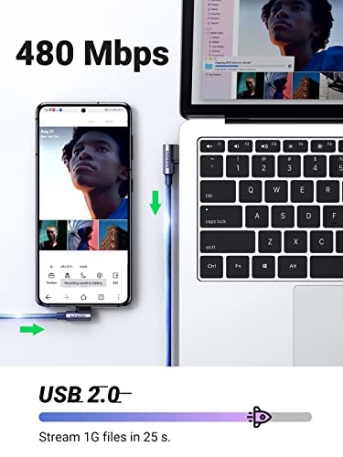 UGREEN USB A to USB C Cable 90-Degree Fast Charging Cable, 3.3ft - size: 3.3 ft