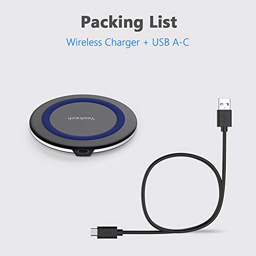 Yootech Wireless Charger,10W Max Wireless Charging Pad(No AC Adapter) | Compatible with iPhone 17/17 Pro/17 Pro Max/Air/16/15/14/13/SE 2022/12/11,Samsung Galaxy S25/S24/S23,for AirPods Pro 3 - color: Black/Blue