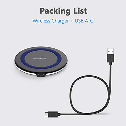 Yootech Wireless Charger,10W Max Wireless Charging Pad(No AC Adapter) | Compatible with iPhone 17/17 Pro/17 Pro Max/Air/16/15/14/13/SE 2022/12/11,Samsung Galaxy S25/S24/S23,for AirPods Pro 3 - color: Black/Blue