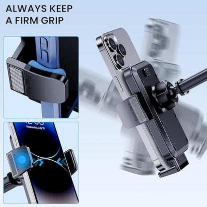 BIVGAZA Phone Holder Car [Military-Grade Suction] Universal Car Phone Holder [Thick Case Friendly] Automobile Accessories Dashboard Air Vent Windshield Phone Mount Fit for iPhone Android Smartphones - size: Large