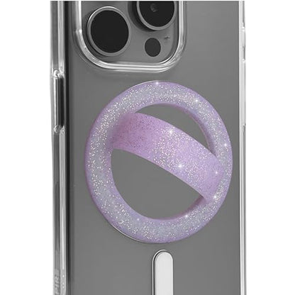 Magnetic Silicone Phone Grip Loop Holder for MagSafe iPhone Case - color: Purple Sparkle