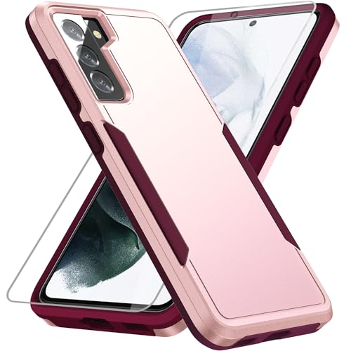 for Samsung Galaxy S21 Plus Case, with HD Screen Protector [Military Grade Drop Tested] Heavy-Duty Tough Rugged Shockproof Protective Case for Samsung S21 Plus, Pink - color: Pink