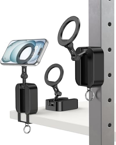 A2C 3-in-1 Magnetic Phone Holder for Gym Travel with Tray Table Clamp - color: Black