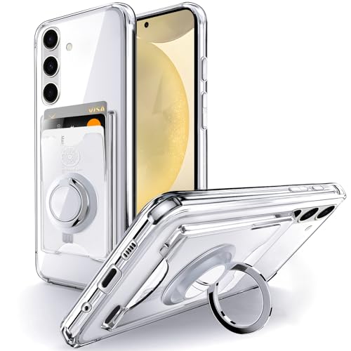 Shields Up for Samsung Galaxy S24 Plus Case, Minimalist Wallet Case with Card Holder & Ring Stand, Drop Protection Slim Protective Shockproof Cover - Clear - color: Clear, size: Galaxy S24 Plus