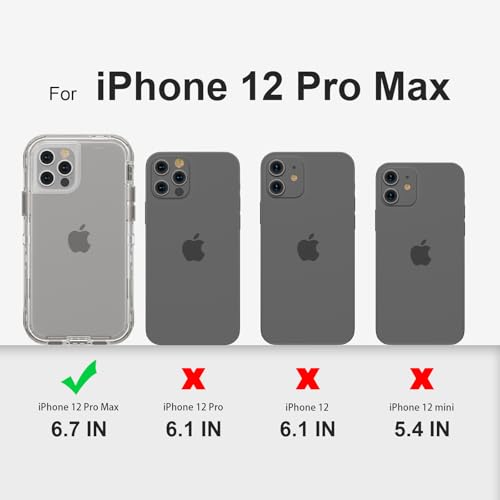 Follaroma for iPhone 12 Pro Max Case, Shockproof, Crystal Gray | Heavy Duty Shockproof Protection Phone Cases, Anti-Drop, Military Grade Dual Layer Transparent Rugged Protective Cover, 6.7" - color: Gray, size: iPhone 12 Pro Max 6.7‘’