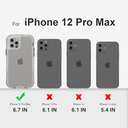 Follaroma for iPhone 12 Pro Max Case, 6.7 inch, Crystal Gray | Heavy Duty Shockproof Protection Phone Cases, Anti-Drop, Military Grade Dual Layer Transparent Rugged Protective Cover - color: Gray, size: iPhone 12 Pro Max 6.7‘’