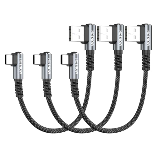 Short Right Angle USB A to USB C Cable 0.5FT 3Pack, 90 degree USBC Cable - color: Black+Grey, size: 0.5FT