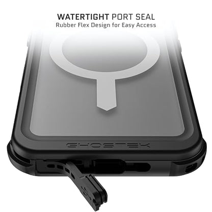Ghostek Nautical Waterproof Apple iPhone 16 Pro Case with Holster Belt Clip - Screen and Camera Protector, MagSafe Compatible, Rugged Heavy Duty Cover (6.3 Inch, Clear) - color: Clear, size: iPhone 16 Pro