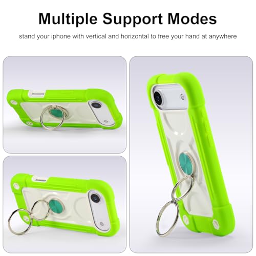 MARKILL Compatible with iPhone Air Case 6.5 Inch 2025 with 360 Degree Rotate Ring Stand, Military Grade Drop Protection Full Body Rugged Protective Case Kids - color: Guava, size: iPhone Air 6.5"