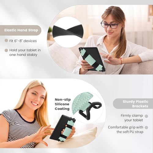 MoKo Soft Hand Strap for 6-8" Kindle eReaders Fire Tablet, Agave Green - color: Lychee Tequila Green, style: Soft Pu Strap