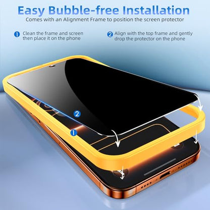 WHPXJY Privacy Screen Protector Compatible with iPhone 17 Pro Max 6.9 inch with Alignment Frame, 4-Pack Anti-Spy Tempered Glass, Easy Auto-Alignment, Bubble-Free, Case Friendly - size: Iphone 17 Pro Max -6.9 Inch
