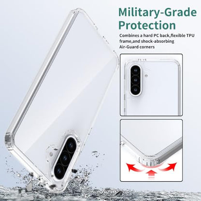 for Samsung Galaxy A36 5G Case Crystal Clear Slim Hard Case Hybrid Shockproof Bumper with Tempered Glass Screen Protector Full Body Anti-Yellow Anti-Scratch Phone Protective Cover - color: Galaxy A36 5G