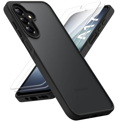 ORETECH for Samsung Galaxy A17 Case, Samsung Galaxy A17 5G Phone Case with 2 Pack HD Screen Protector, Translucent Matte Back Military Grade Shockproof Anti-Fingerprint Protective Cover - Black - color: Translucent Back - Black, size: Samsung Galaxy A17