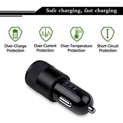 USB C 고속 차량용 충전기, 30W 3.0 PD 타입 C 자동차 어댑터 2 포트 USB C 자동차 플러그 - color: C-블랙